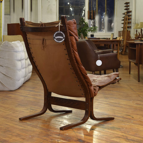 Leather High Back Siesta Chair by Ingmar Relling for Westnofa