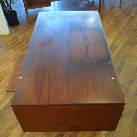 Teak Desk w/ Rear Bookcase