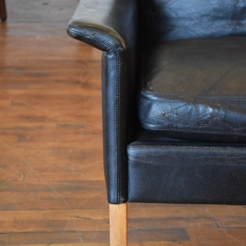 Leather Arm Chair w/ Down Fill by Hans Olsen