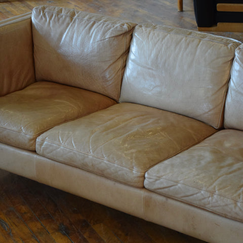 Patina’d Leather 3-Seater Sofa by Stouby