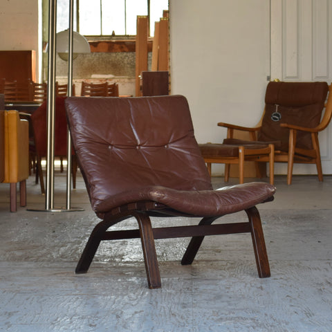 Leather Bentwood Lounge Chair by Farstrup