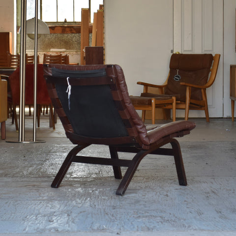 Leather Bentwood Lounge Chair by Farstrup