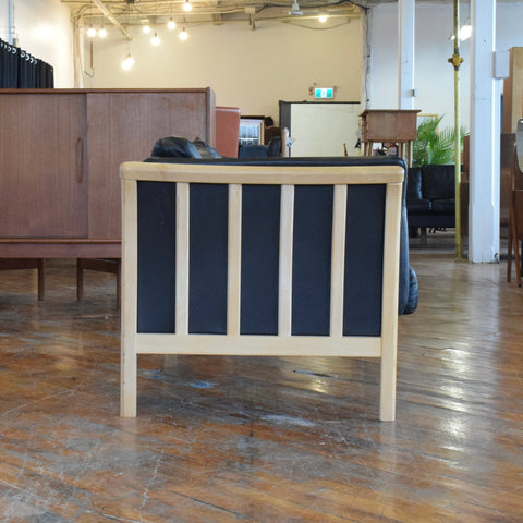 Danish Oak & Leather Loveseat by Stouby