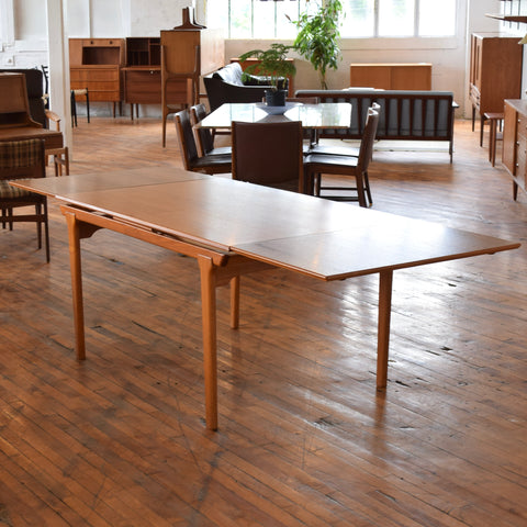 Johannes Andersen Teak Draw-Leaf Dining Table