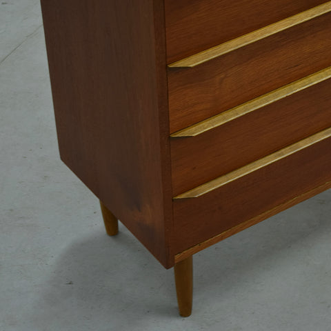 Compact Danish Teak Tallboy Dresser