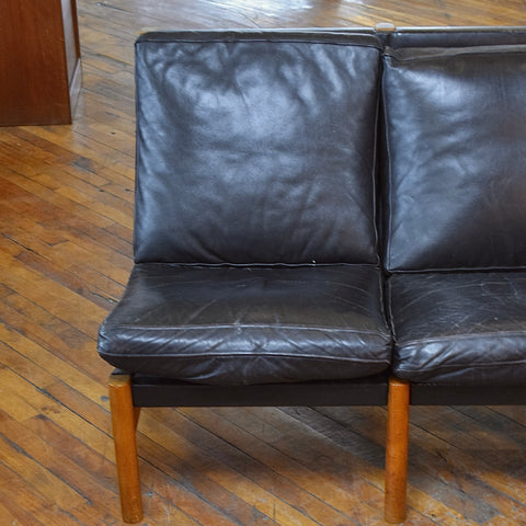 Danish Oak & Leather Sectional w/ Table