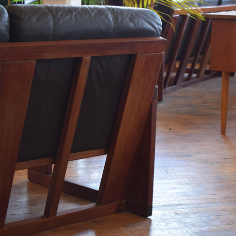 Leather Loveseat by Moveis Corazza