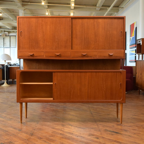 Teak Highboard w/ Brass Accents