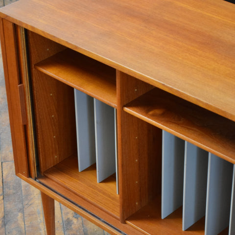 Compact Teak Tambour Door Sideboard by Kai Kristiansen