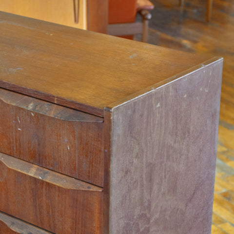 Danish Teak Tallboy Dresser