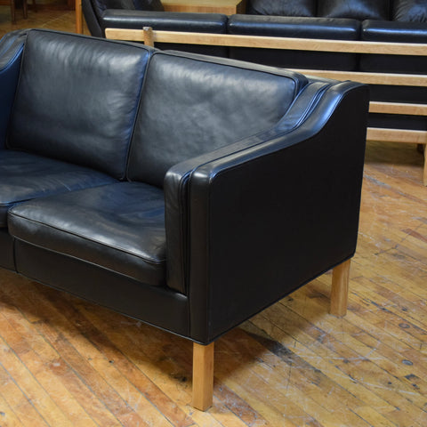 Black Leather Loveseat by Stouby