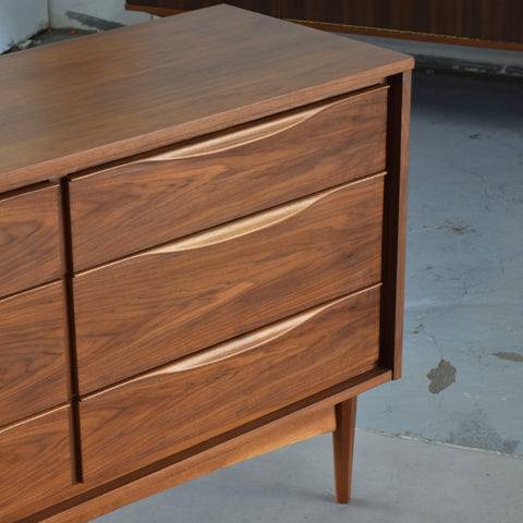 Vintage Walnut 9-Drawer Dresser