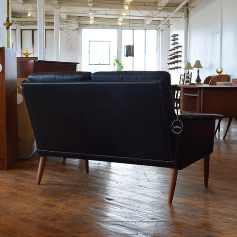 Atomic Model 265/2 Leather Loveseat by H.W. Klein for Bramin