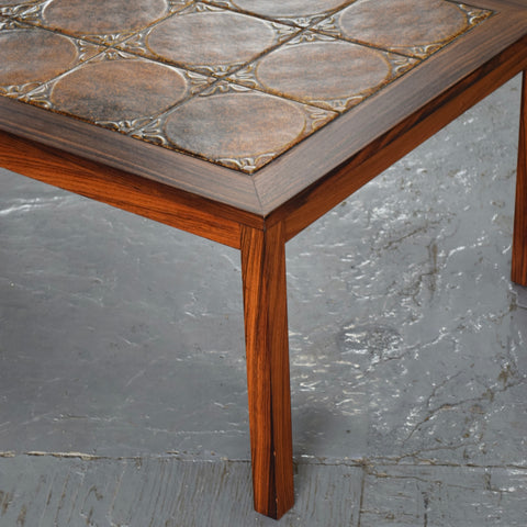 Rosewood & Tile Coffee Table