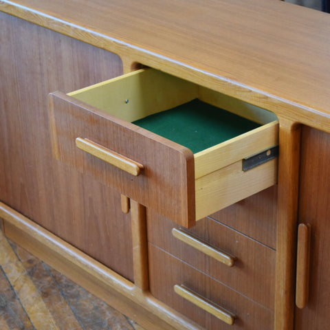 Vintage Tambour Door Teak Sideboard by Dyrlund