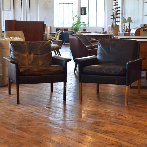 Leather Arm Chair w/ Down Fill by Hans Olsen