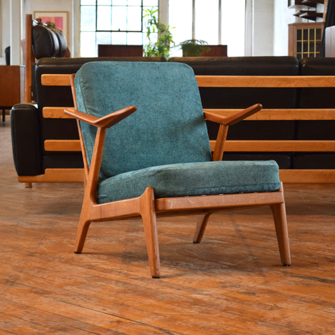 H. Brockmann Petersen Danish Teak & Oak Lounge Chair