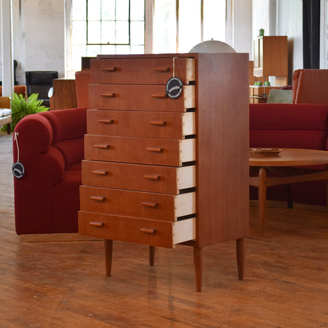 Vintage Teak Tallboy Desser
