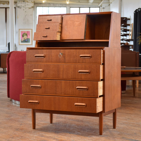 Teak Lowboy Dresser w/ Upper Storage
