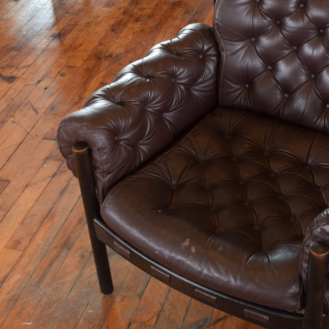 Arne Norell ‘Coja’ Chair in Tufted Leather