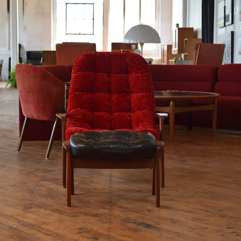 R. Huber Scoop Chair in Crushed Velvet
