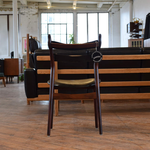 Set of 4 Leather & Rosewood Dining Chairs by Sibast