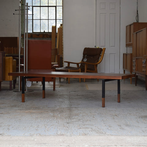Large Rosewood & Metal Coffee Table by Johannes Aasbjerg