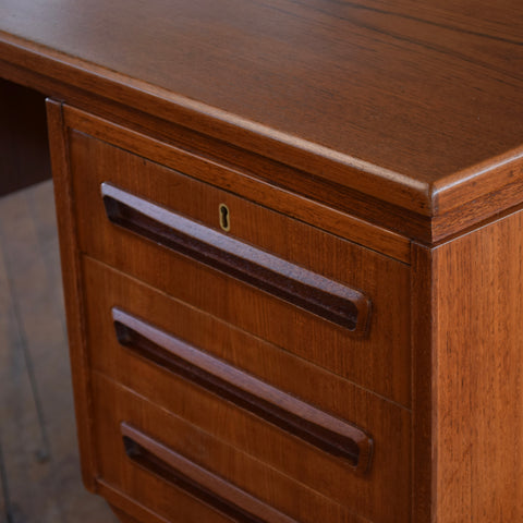 Model 26 Teak Desk w/ Rear Bookcase by J. Svenstrup for A.P. Møbelfabrik