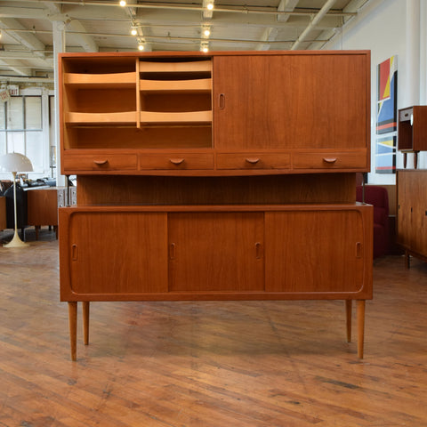 Teak Highboard w/ Brass Accents