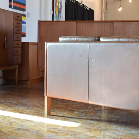 Danish Milk Chocolate Leather 3-Seater Sofa by Stouby