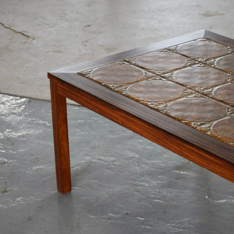 Rosewood & Tile Coffee Table