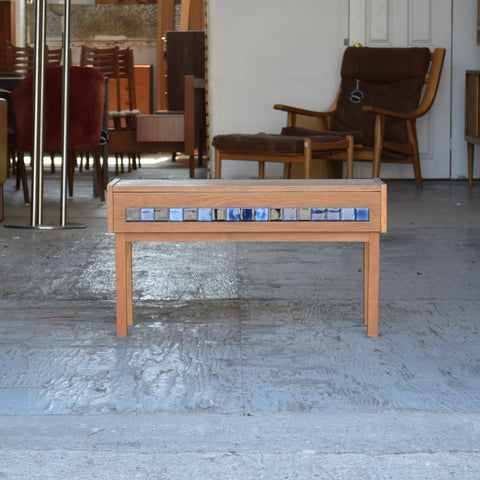 Low Oak & Blue Tile Unit