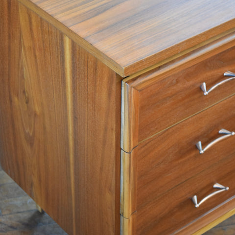 Walnut 9-Drawer Dresser w/ Metal Pulls