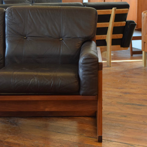 Leather Loveseat by Moveis Corazza