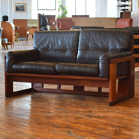 Leather Loveseat by Moveis Corazza