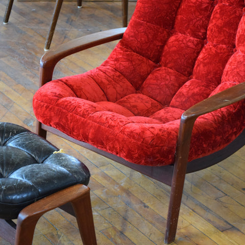 R. Huber Scoop Chair in Crushed Velvet