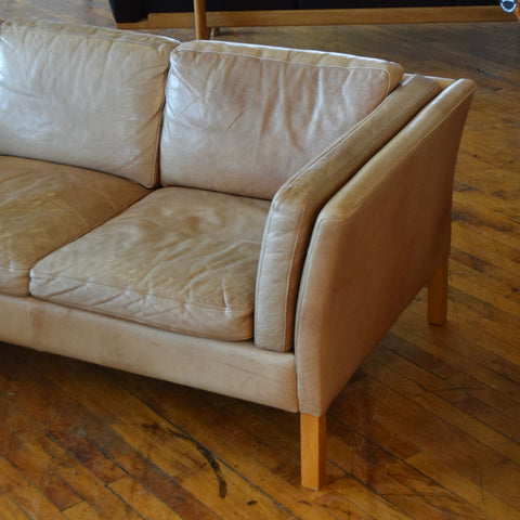 Patina’d Leather 3-Seater Sofa by Stouby