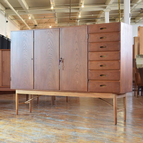 Danish Teak & Oak Highboard by Kurt Østervig