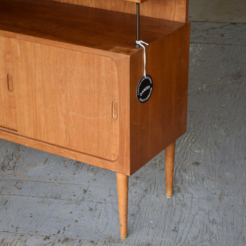 Teak Highboard w/ Brass Accents