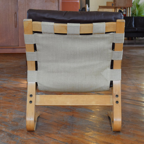 Bentwood & Leather Lounge Chair by Rykken & Co for Oddvin Rykken