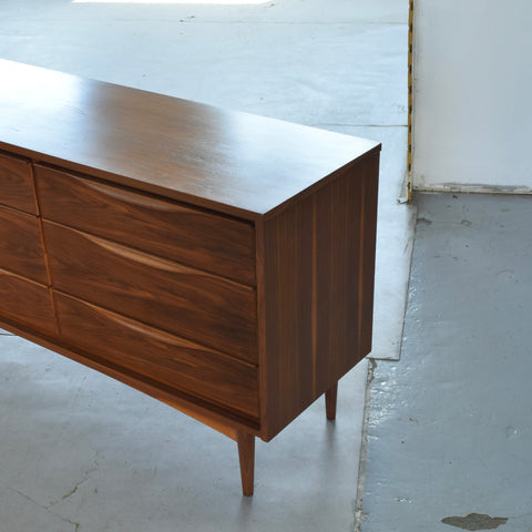 Vintage Walnut 9-Drawer Dresser