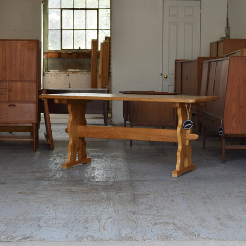 Solid Oak Dining Table Attributed to Henning Kjaernulf