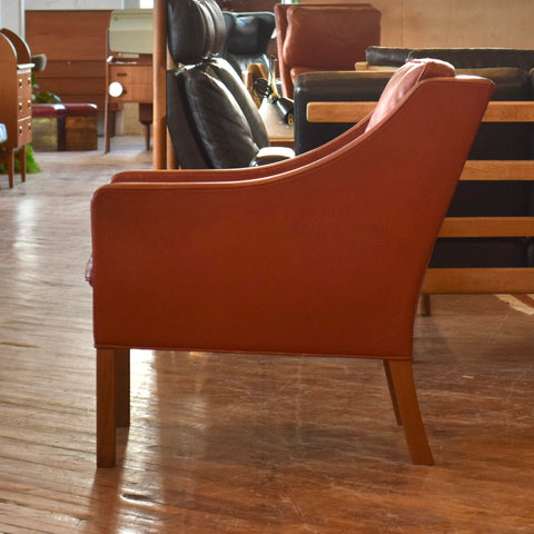 Børge Mogensen Model 2207 Chair in Red Leather & Rosewood