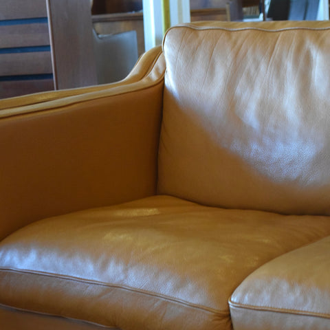 Caramel Leather 3-Seater Sofa