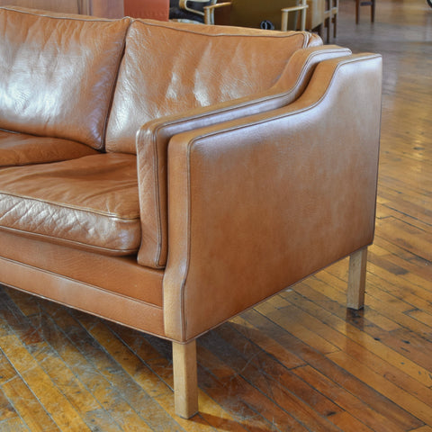 Cognac Leather 3-Seater Sofa