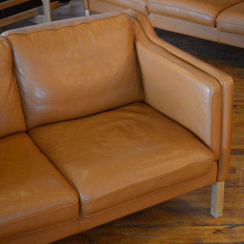 Caramel Leather Loveseat