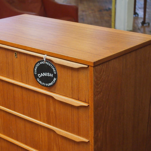 Danish Teak Tallboy Dresser