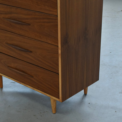 Vintage Walnut Tallboy Dresser