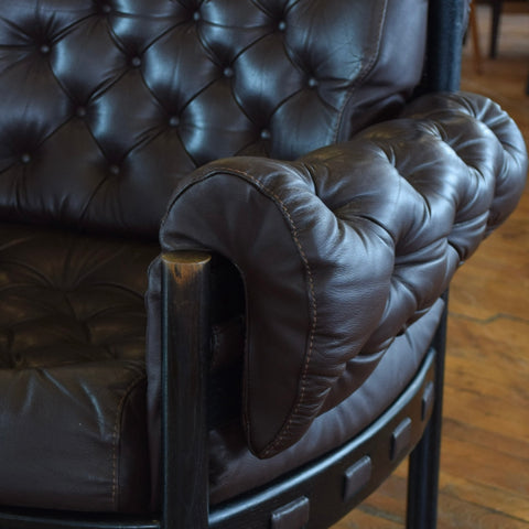 Arne Norell ‘Coja’ Chair in Tufted Leather