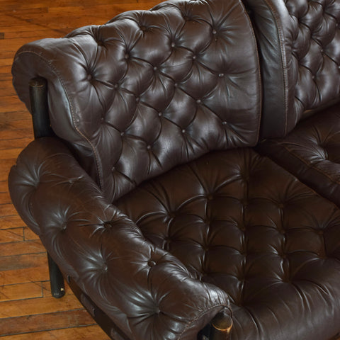 Arne Norell ‘Coja’ 3-Seater Sofa in Tufted Leather